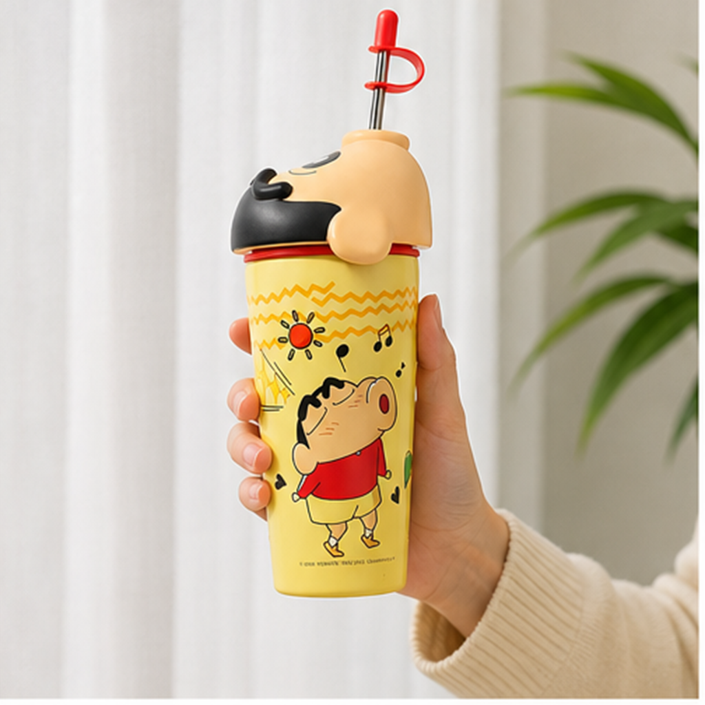 クレヨンしんちゃん 635ml 立体ふた付き 316ステンレス ストローボトル