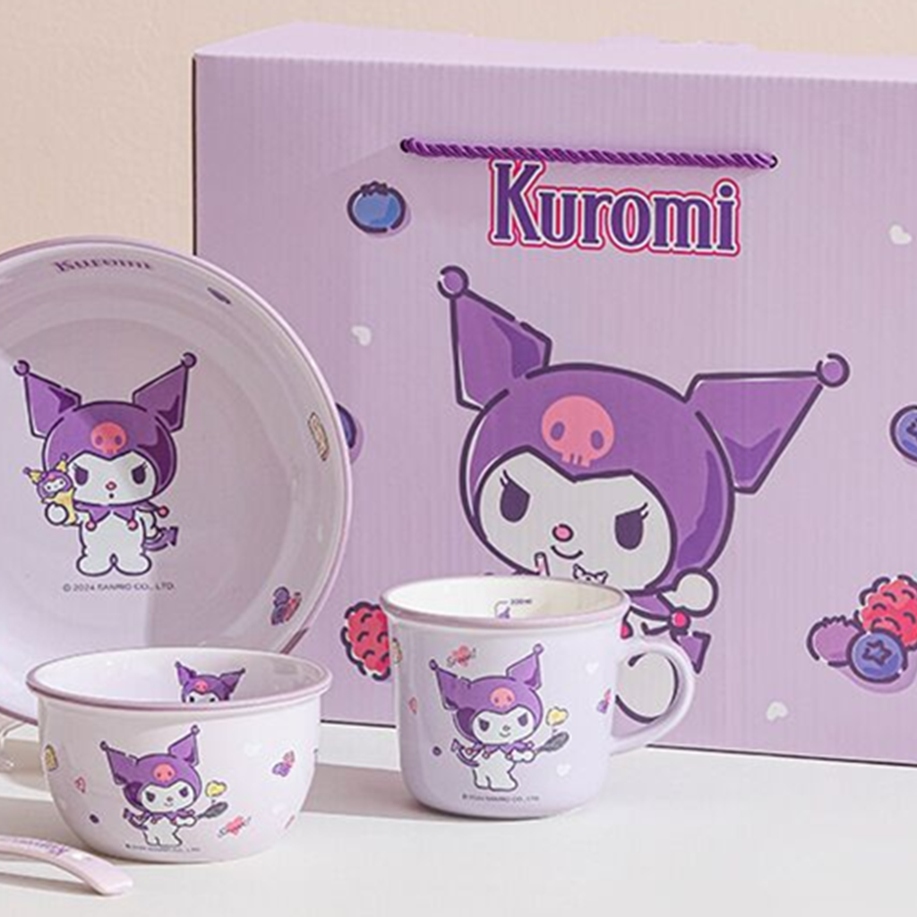 サンリオ クロミ セラミック食器 4点ギフトセット パープル
