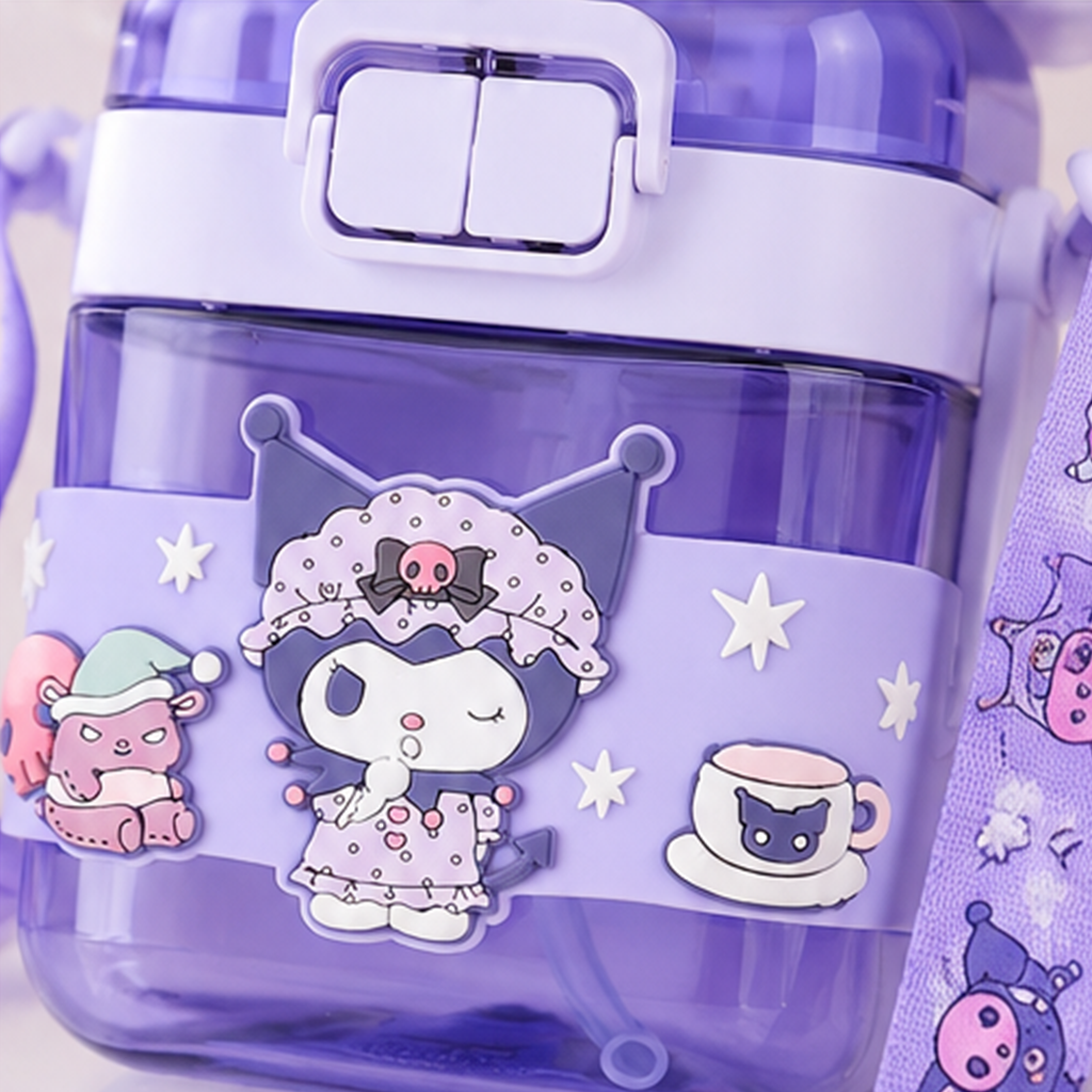 サンリオ クロミ 600ml 2WAY Tritanショルダーボトル パープル