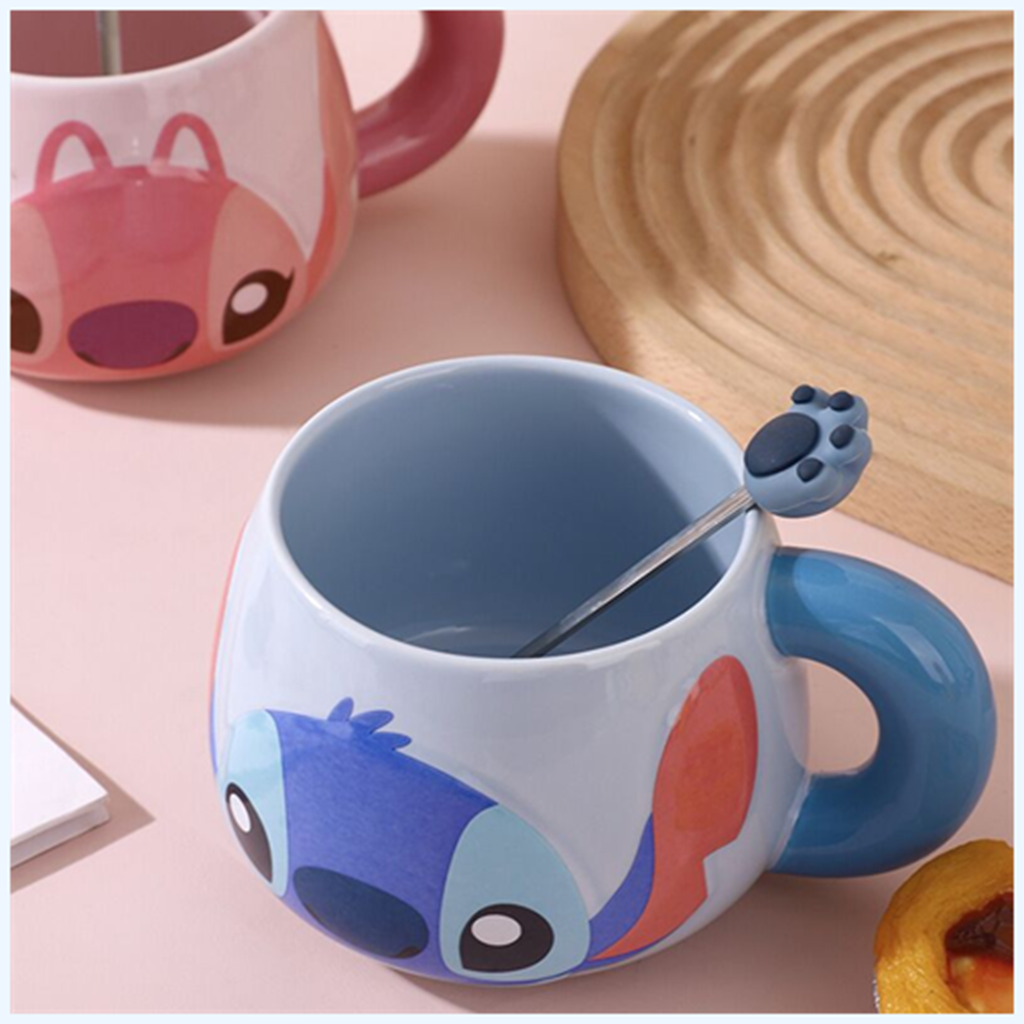 ディズニー スティッチ セラミックマグ スプーン＆ギフトボックス付き ブルー