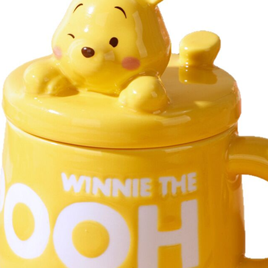 ディズニー くまのプーさん 300ml 立体ふた付き セラミックマグ イエロー