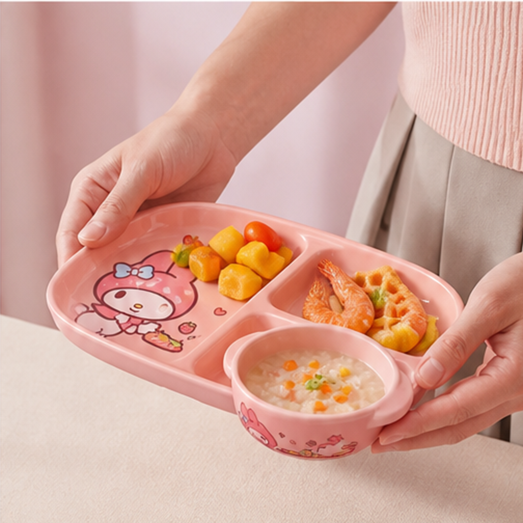 マイメロディ 3仕切りセラミックプレート 食器セット