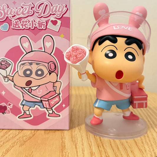 クレヨンしんちゃんが花を持ってきて、あなたに会いに来たよ！