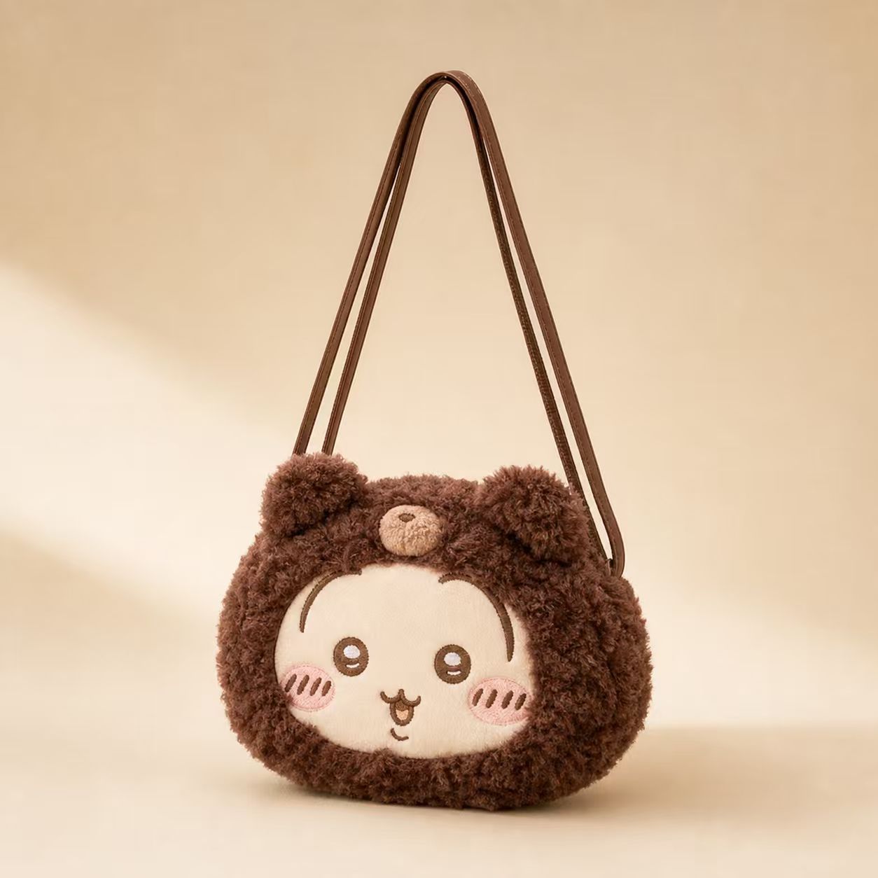 ふわもこフェイス ショルダーバッグ｜刺繍デザイン・斜め掛け