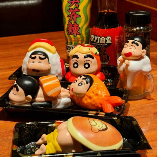 クレヨンしんちゃん 寿司 天ぷら どら焼き たこ焼き しんちゃん デスク飾り 車載飾り