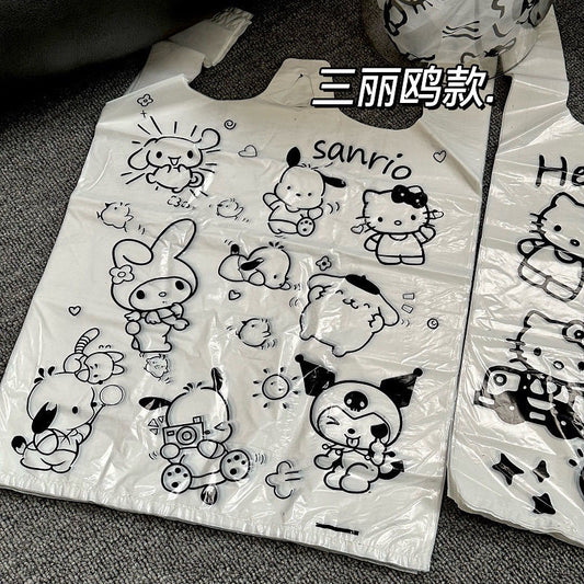 タンクトップ袋クレヨンしんちゃん/サンリオ/ちいかわ網紅手提げ可愛いゴミ袋/20pcs