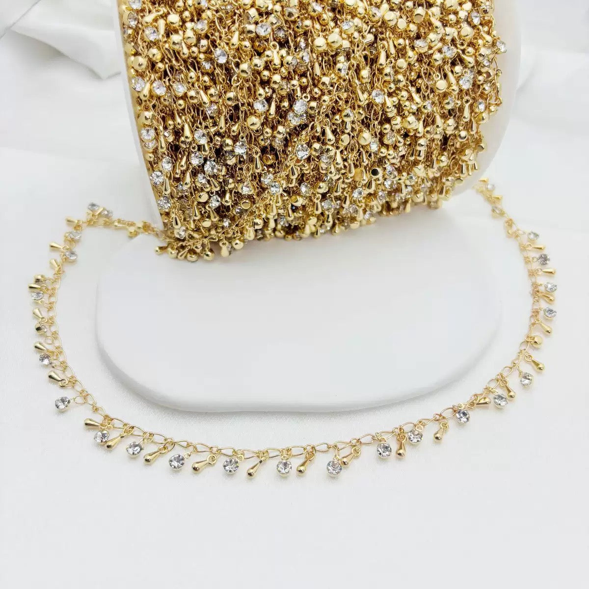 1m DIYチェーン付きダイヤモンドブレスレット テレビ電話用アクセサリー