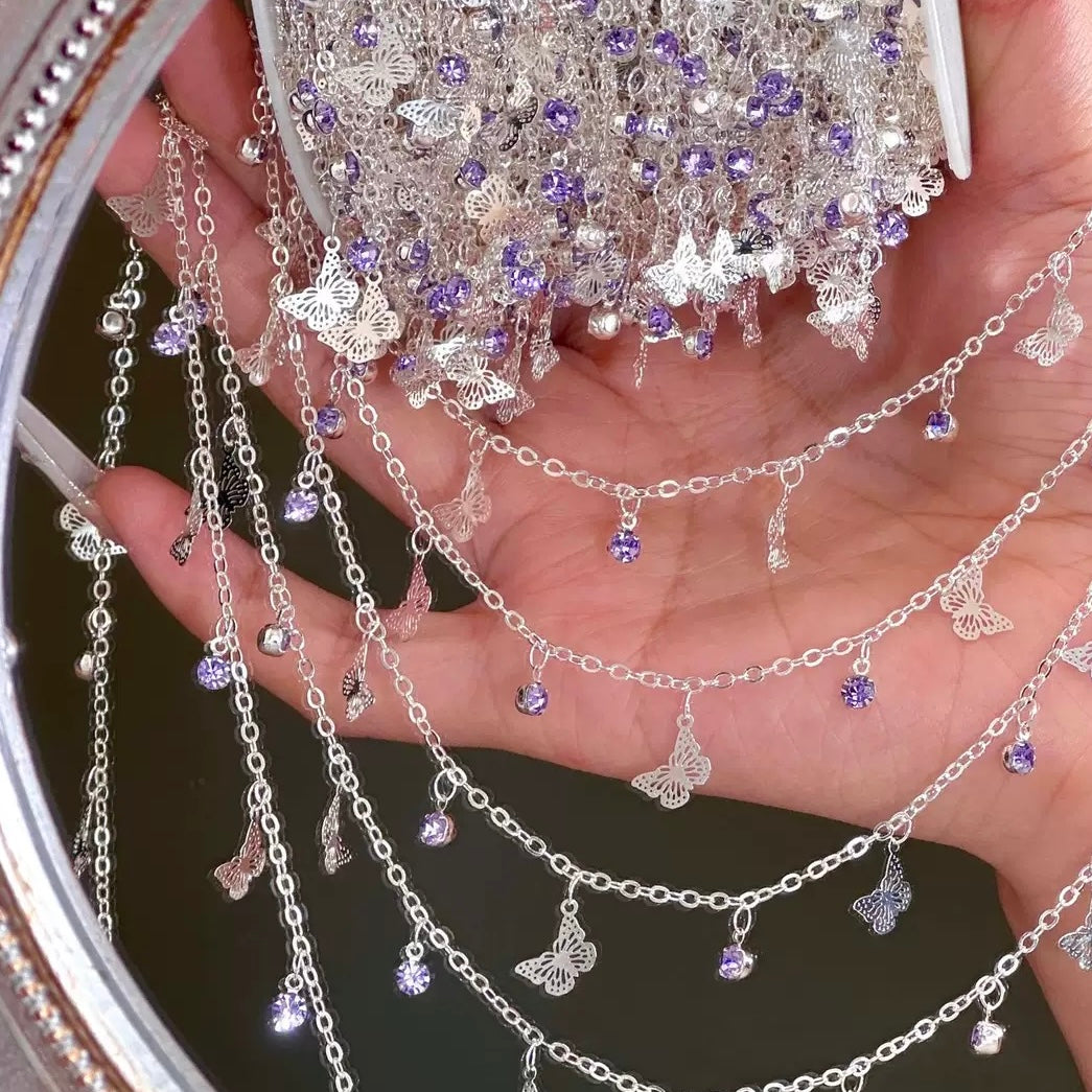 1m DIYチェーン付きダイヤモンドブレスレット テレビ電話用アクセサリー