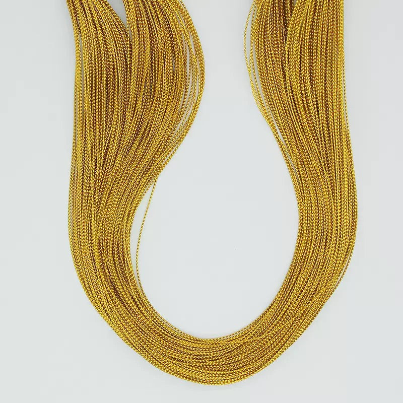 1mmの金色と銀色の糸で作った吊り札用の紐