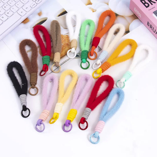 カラフルな毛布地の携帯電話用ストラップ