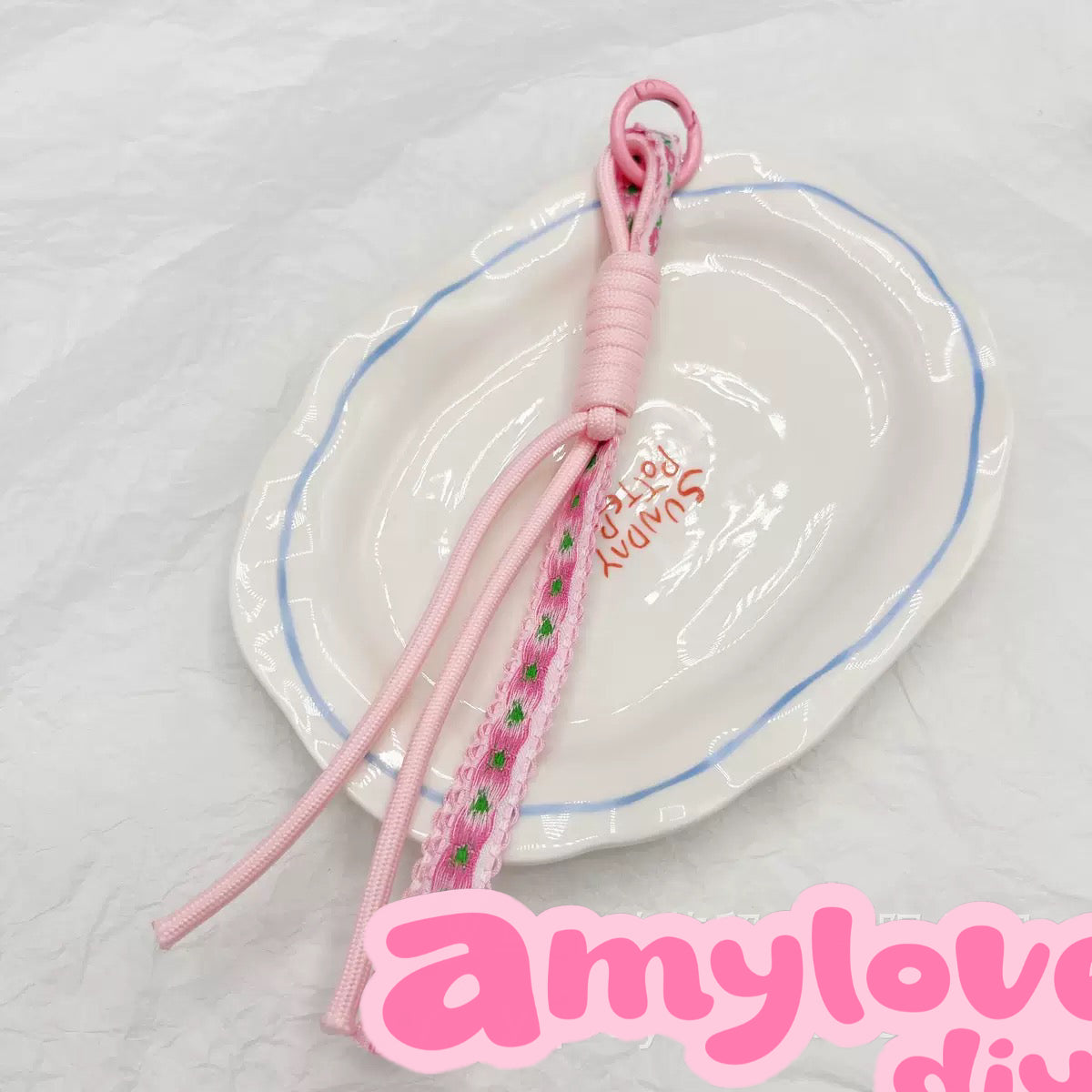 DIY手編みロープのバッグ飾りキーホルダー