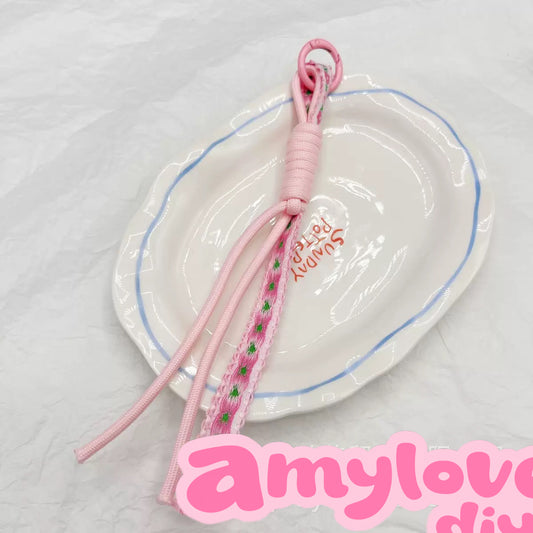 DIY手編みロープのバッグ飾りキーホルダー