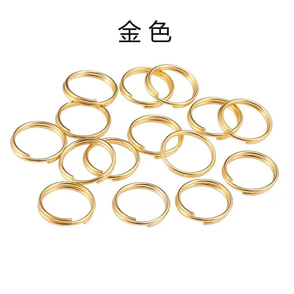 1包/10mm金属鍵連接リング ダブルオープンリング